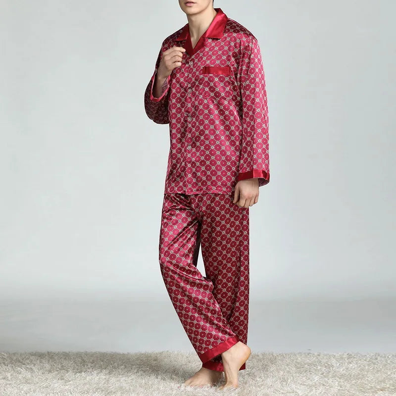 Men's Satin Silk Pajama Set