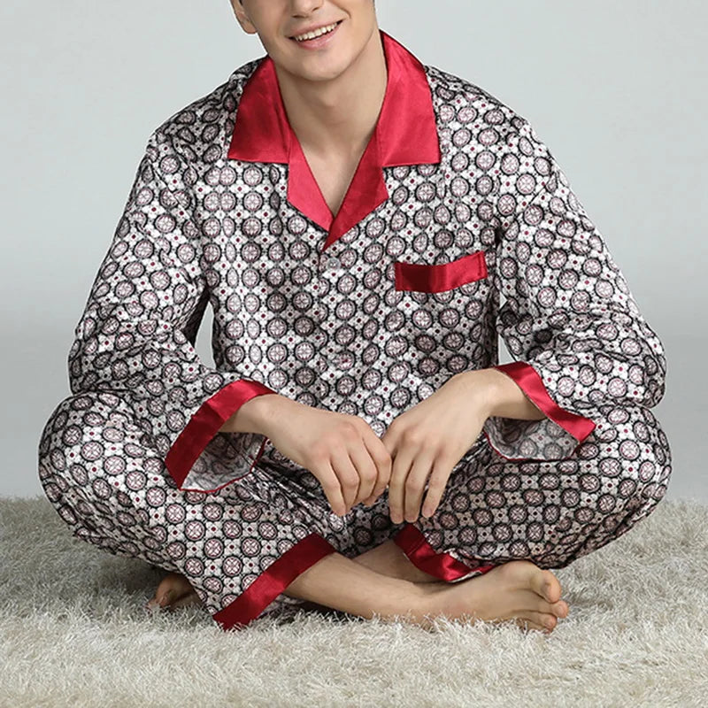 Men's Satin Silk Pajama Set
