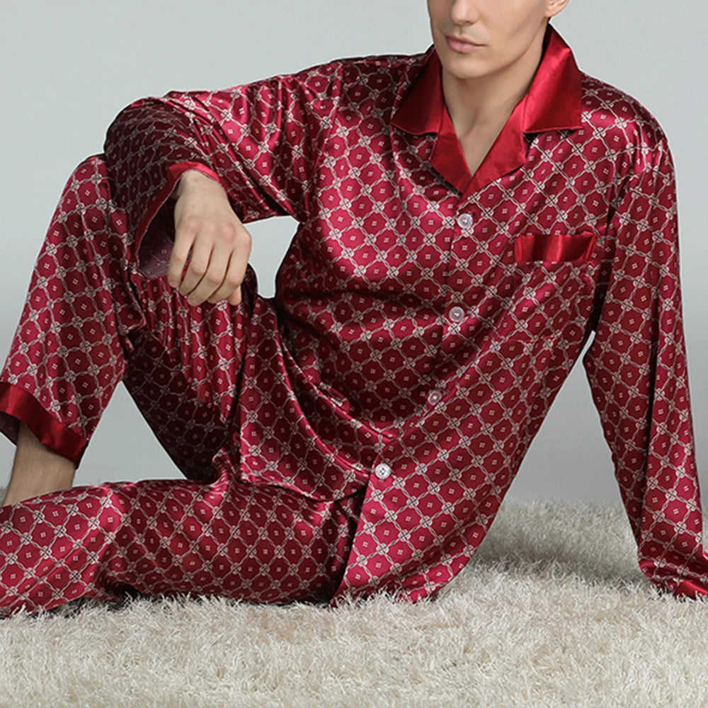 Men's Satin Silk Pajama Set