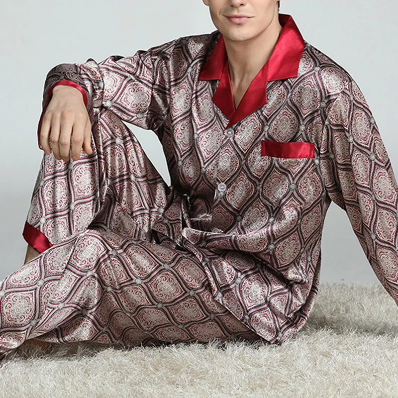 Men's Satin Silk Pajama Set