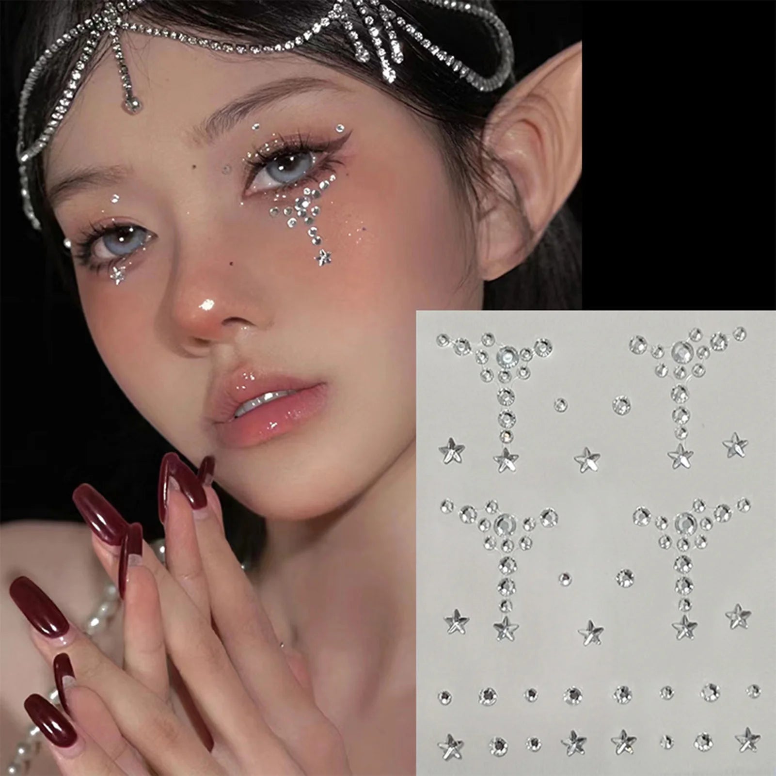 Face Rhinestones Stickers