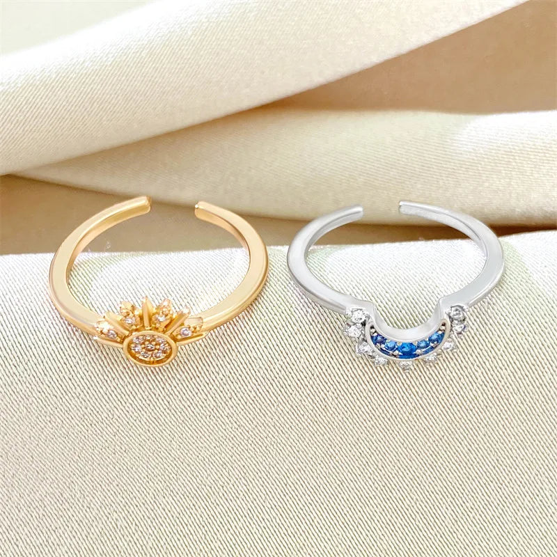 Sun and Moon Adjustable Ring