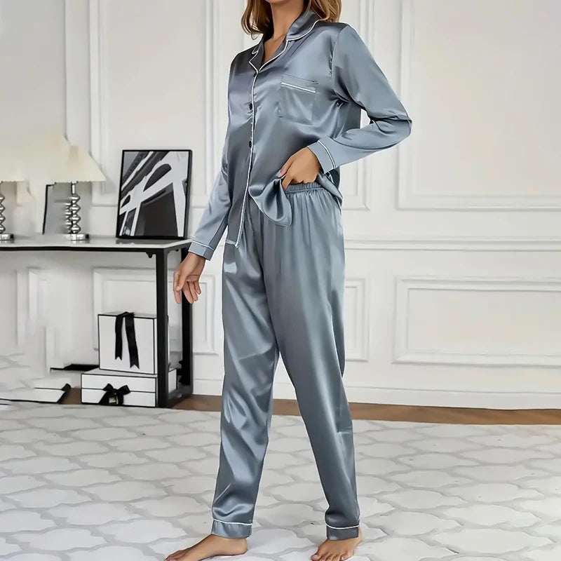 Women's Simple Satin Sleepwear