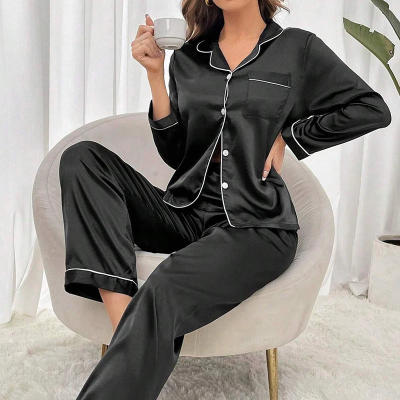 Women's Simple Satin Sleepwear