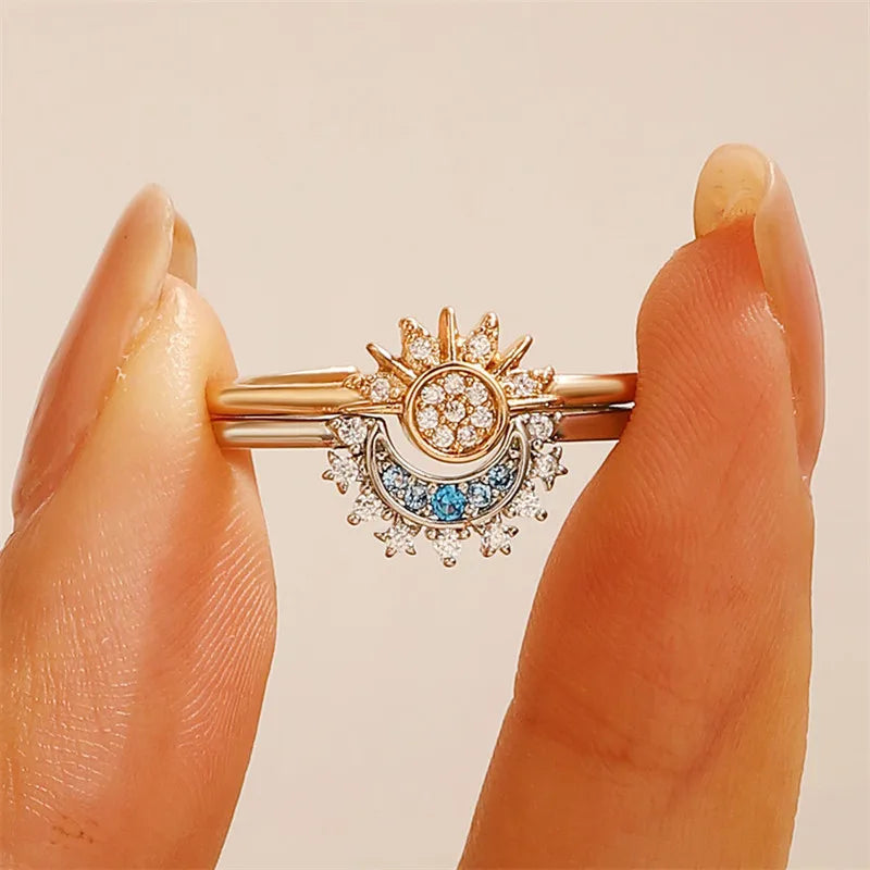 Sun and Moon Adjustable Ring