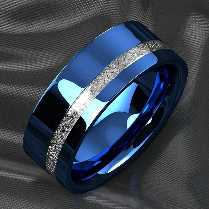 Blue Silk Pattern Ring