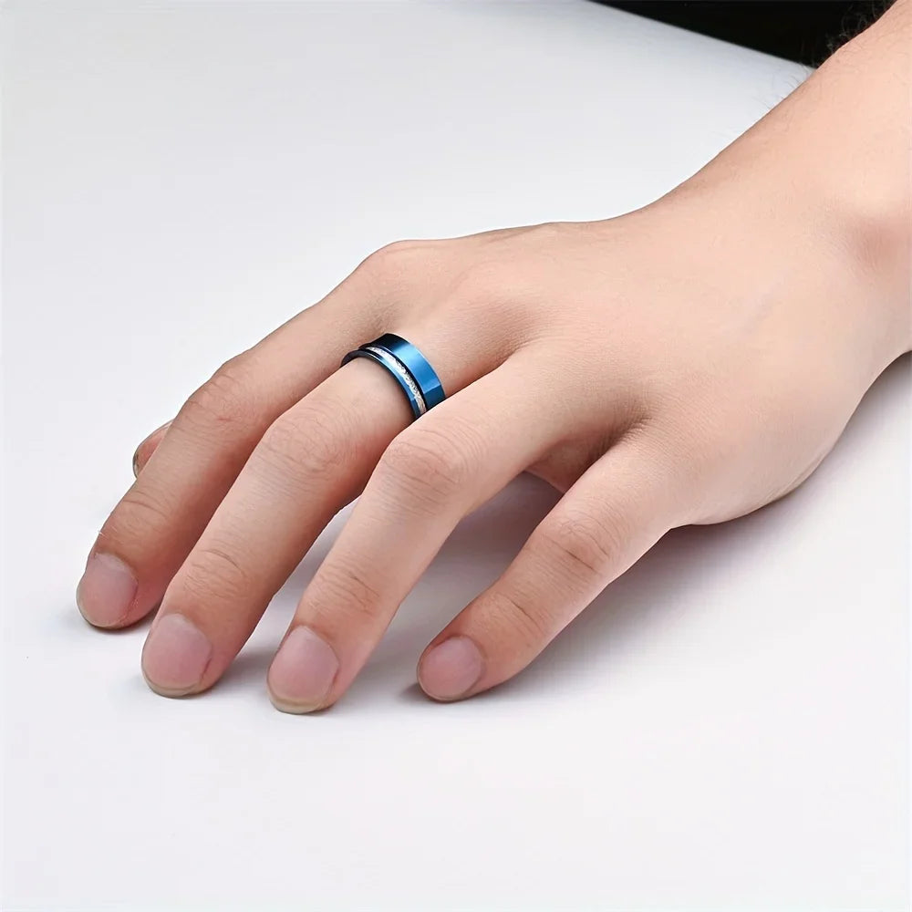 Blue Silk Pattern Ring