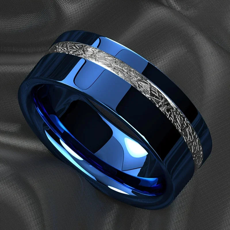Blue Silk Pattern Ring