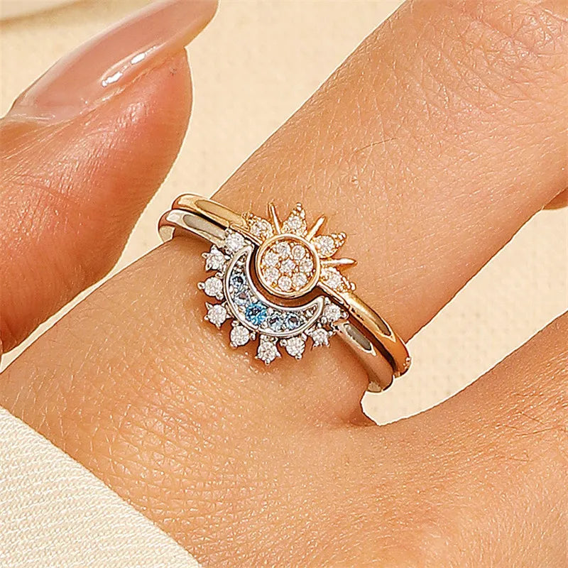 Sun and Moon Adjustable Ring